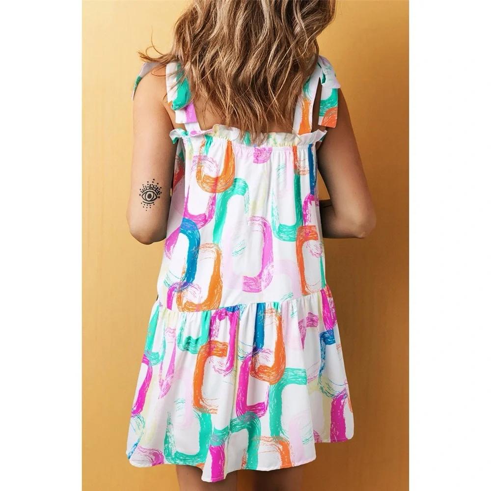 Abstract Painted Mini Dress - Picture 2 of 3